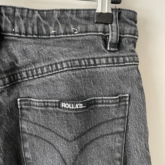 Rolla's High Rise Denim Distressed Charcoal Wash Straight Leg Jeans Black 28 - Picture 8 of 11